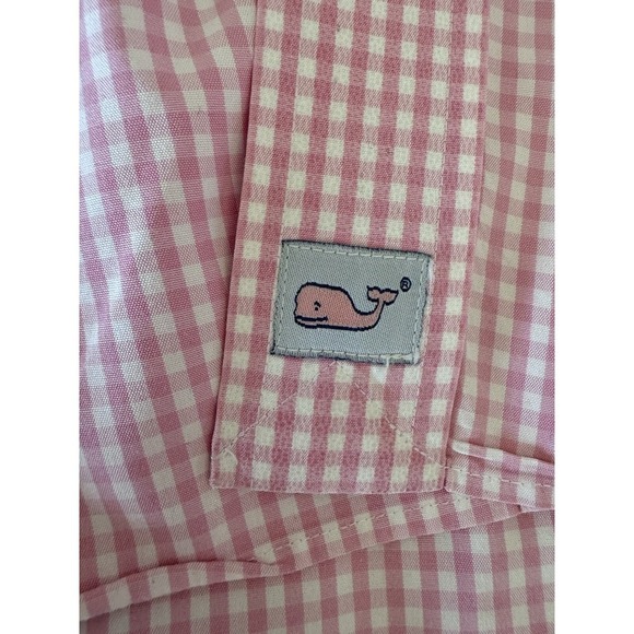 Vineyard Vines Whale Shirt Mens Medium Pink Gingham Check Button Down Shirt EUC - Picture 12 of 12